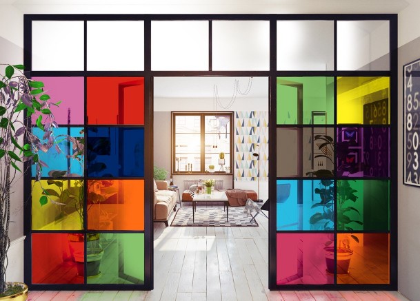 Láminas de vidrio decorativas de colores | Diseño de interiores